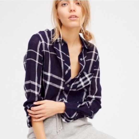 RAILS X FREE PEOPLE CHARLI PLAID SHIRT - Picture 2 of 9